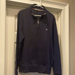 Mens Navy 1/4 zip sweatshirt -BURBERRY